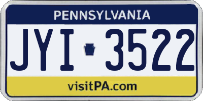 PA license plate JYI3522