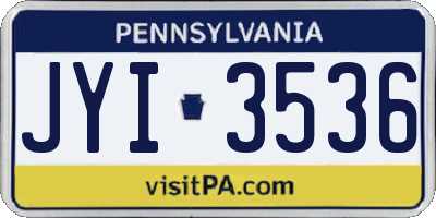 PA license plate JYI3536