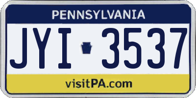 PA license plate JYI3537