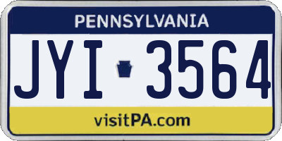 PA license plate JYI3564