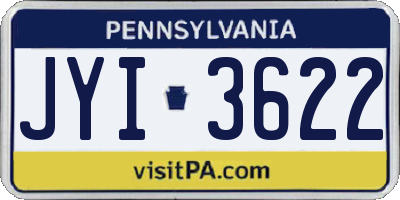PA license plate JYI3622