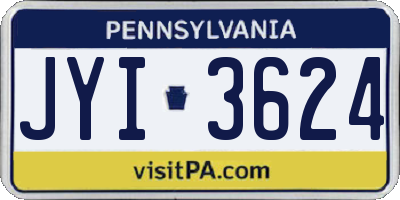 PA license plate JYI3624