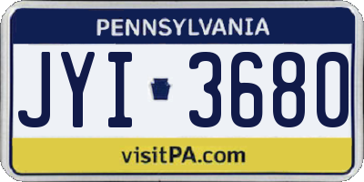 PA license plate JYI3680