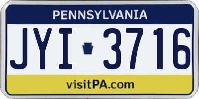 PA license plate JYI3716