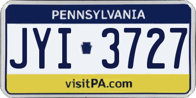 PA license plate JYI3727