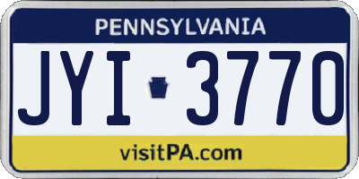 PA license plate JYI3770