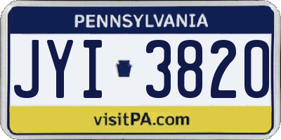 PA license plate JYI3820