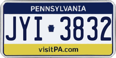 PA license plate JYI3832