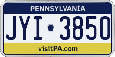 PA license plate JYI3850