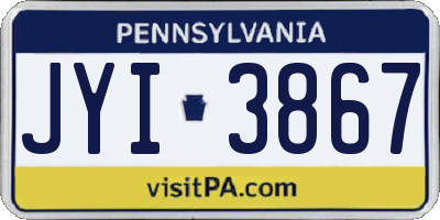 PA license plate JYI3867