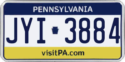 PA license plate JYI3884