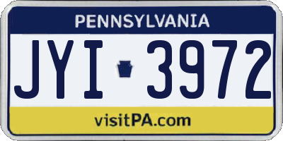 PA license plate JYI3972