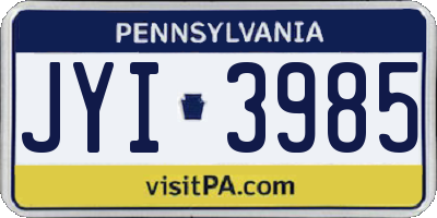 PA license plate JYI3985