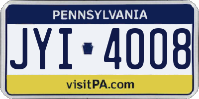 PA license plate JYI4008
