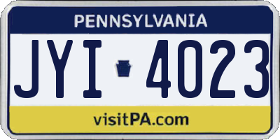PA license plate JYI4023