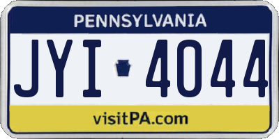PA license plate JYI4044