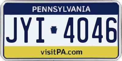 PA license plate JYI4046