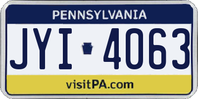 PA license plate JYI4063
