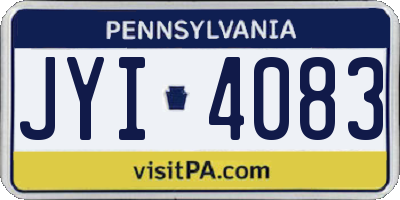 PA license plate JYI4083