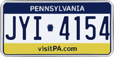 PA license plate JYI4154