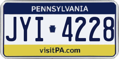 PA license plate JYI4228