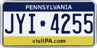 PA license plate JYI4255