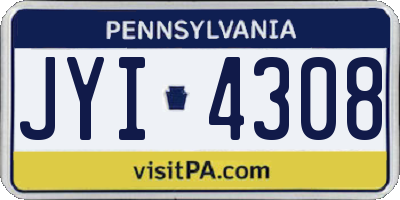 PA license plate JYI4308