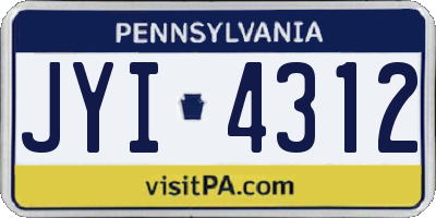 PA license plate JYI4312