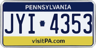 PA license plate JYI4353