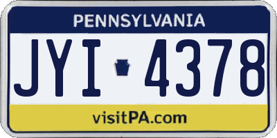 PA license plate JYI4378