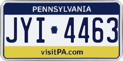 PA license plate JYI4463