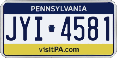 PA license plate JYI4581