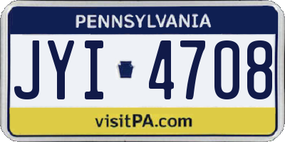 PA license plate JYI4708
