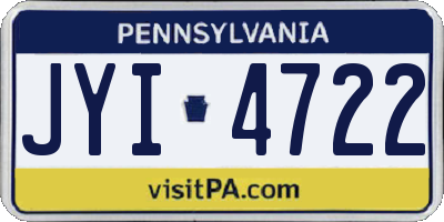 PA license plate JYI4722