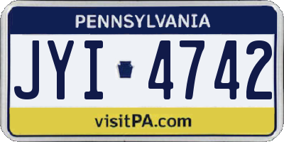 PA license plate JYI4742