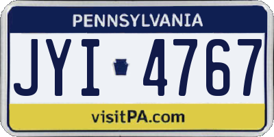 PA license plate JYI4767