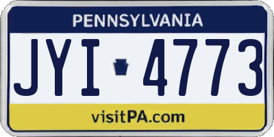 PA license plate JYI4773