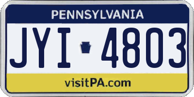 PA license plate JYI4803