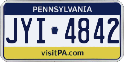 PA license plate JYI4842