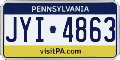 PA license plate JYI4863