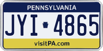 PA license plate JYI4865