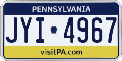 PA license plate JYI4967