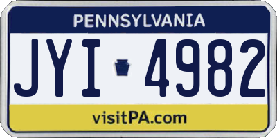 PA license plate JYI4982