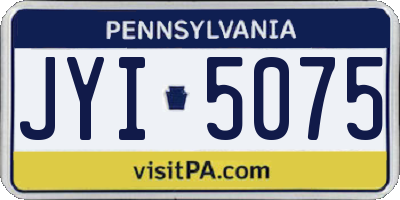 PA license plate JYI5075