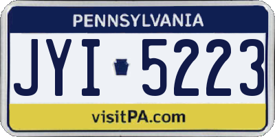 PA license plate JYI5223