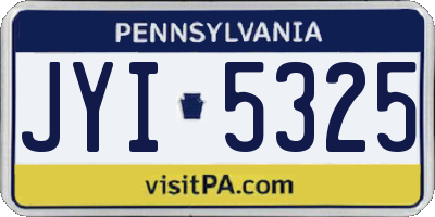 PA license plate JYI5325