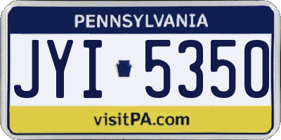 PA license plate JYI5350