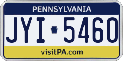 PA license plate JYI5460