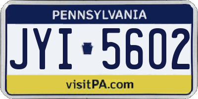 PA license plate JYI5602