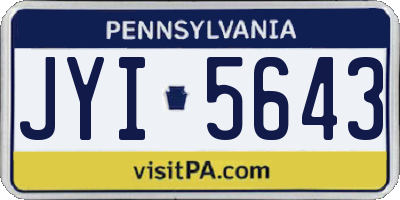 PA license plate JYI5643